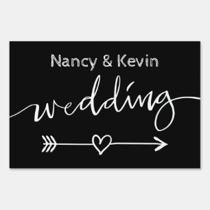 Custom chalkboard directional wedding yard sign