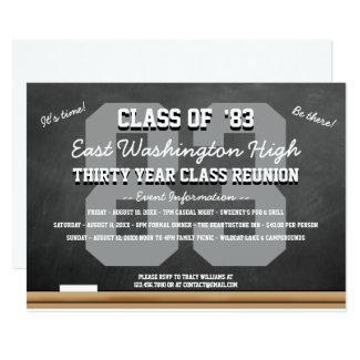 Custom Chalkboard High School Reunion Card