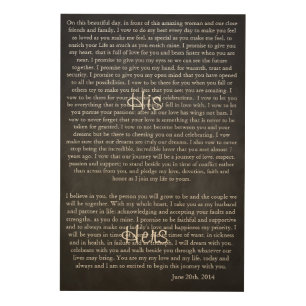 Custom Chalkboard Wedding Vows Wood Wall Art