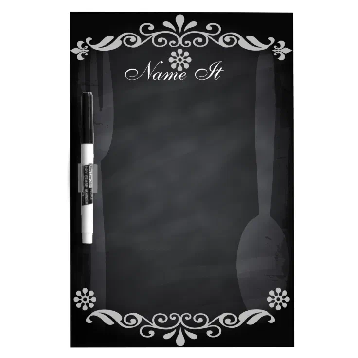 Custom Chalkboard with Retro Design Kitchen DryErase Board Zazzle