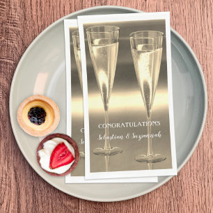 Custom Champagne Glasses Congratulations Party Paper Guest Towels