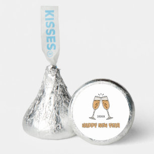 Custom Champagne Glasses Happy New Year Hershey®'s Kisses®