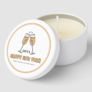 Custom Champagne Glasses Happy New Year Mini Candle Favors