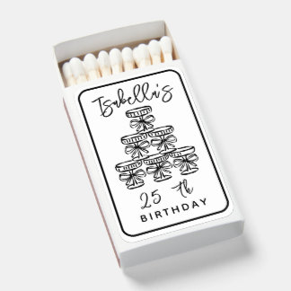 Custom Champagne Tower Cocktail Birthday Matchboxes