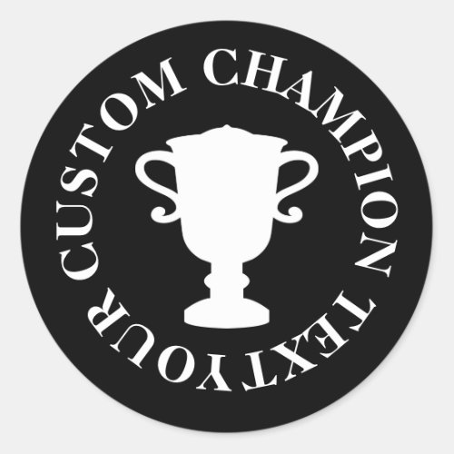 Custom champion trophy cup silhouette stickers