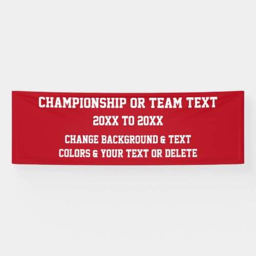 Custom Championship Banners YOUR COLORS and TEXT