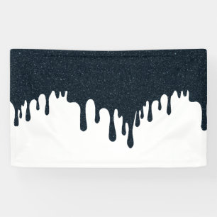 Custom Charcoal Drip on White – Modern Art Banner