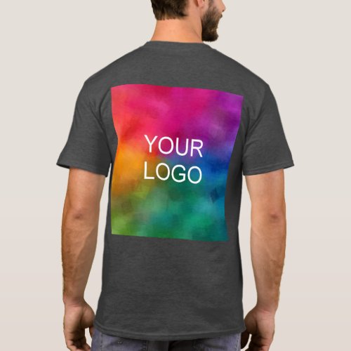 Custom Charcoal Heather Color Template Upload Logo T_Shirt