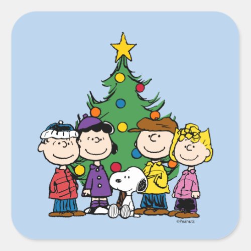 Custom Charlie Brown and Friends Square Sticker