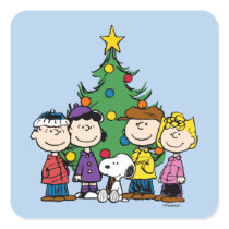 Custom Charlie Brown and Friends Square Sticker