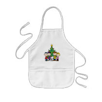 Custom Charlie Brown and Friends Winter Birthday Kids' Apron