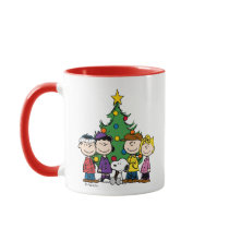Custom Charlie Brown and Friends Winter Birthday Mug