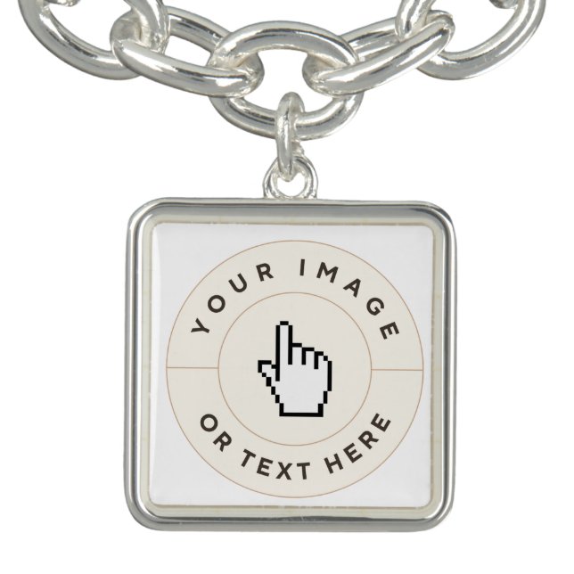 Custom Charm Bracelet - Square (Design)