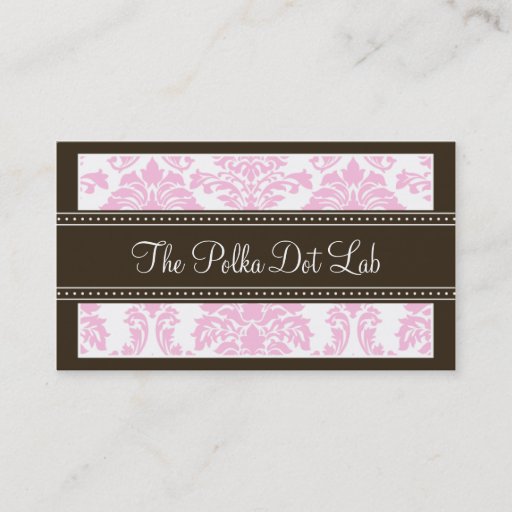 Customizable :custom: Charming Damask Business Card (pink)