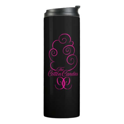 Custom Charms Black with hot pink CC logo Thermal Tumbler