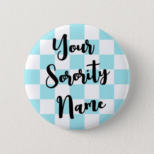 Custom Checker Board Retro Sorority Button