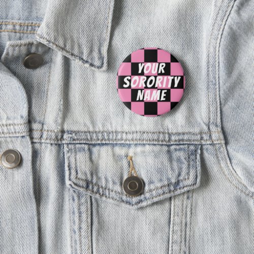 Custom Checker Board Retro Sorority Button