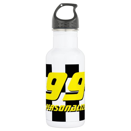 Custom checkered auto racing flag stainless steel water bottle