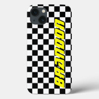 GUAYDOYIM Brown Classic Checkered Flag Case Compatible with iPhone XR,Checkered Phone Case,Plaid Tartan Damier Chessboard Protective Cases with Soft