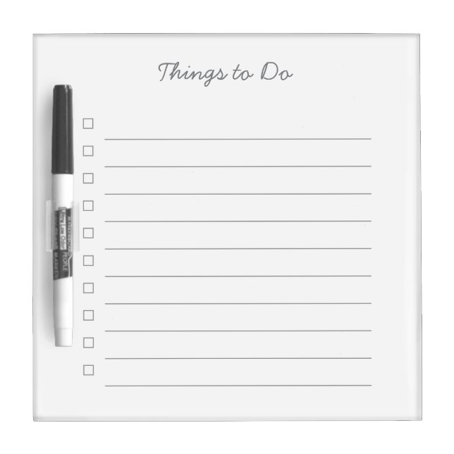 Custom Checklist, Check Box List, Tear Away Dry Erase Board (Front)