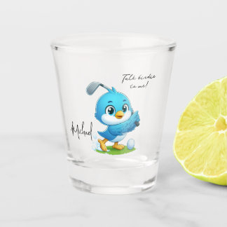 Custom Cheeky Golf Bird Cartoon Shot Glass