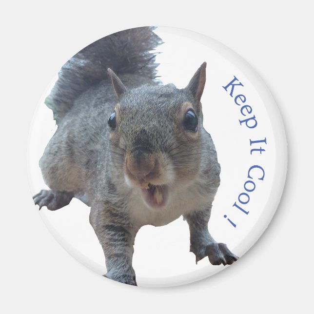 Custom Cheeky Squirrel Fridge Magnet (Front)