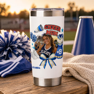 Custom Cheer Mom Photo Sports Pride Insulated Tumbler