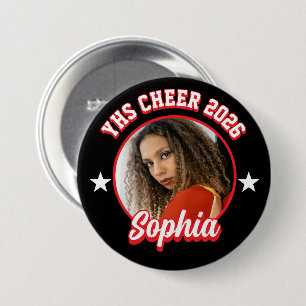 Custom Cheerleader Brag Button, Game Day Cheer Button