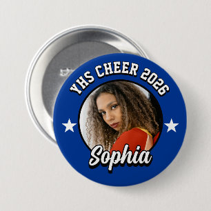 Custom Cheerleader Brag Button, Game Day Cheer Button