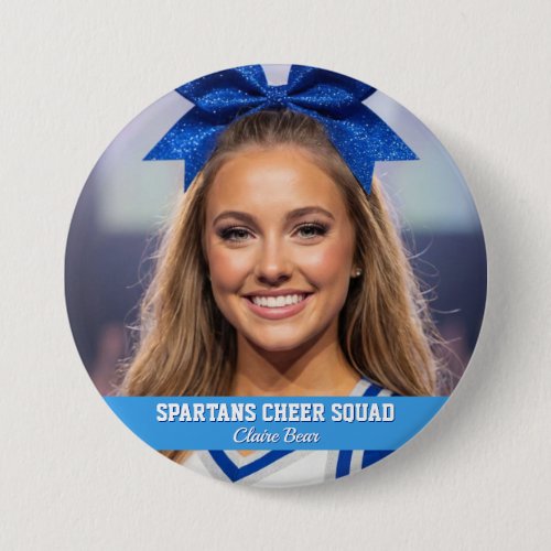 Custom Cheerleader Photo Button Spirit Cheer Pin