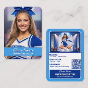 Custom Cheerleader Trading Cards Team Card QR Code