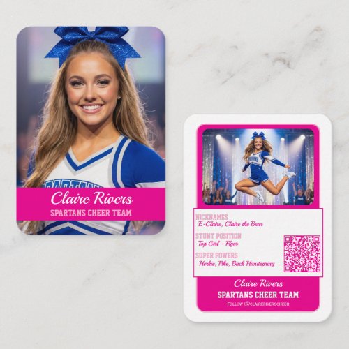 Custom Cheerleader Trading Cards Team Card QR Code