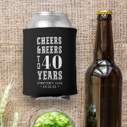 Custom Cheers &amp; Beers Milestone Birthday Can Cooler