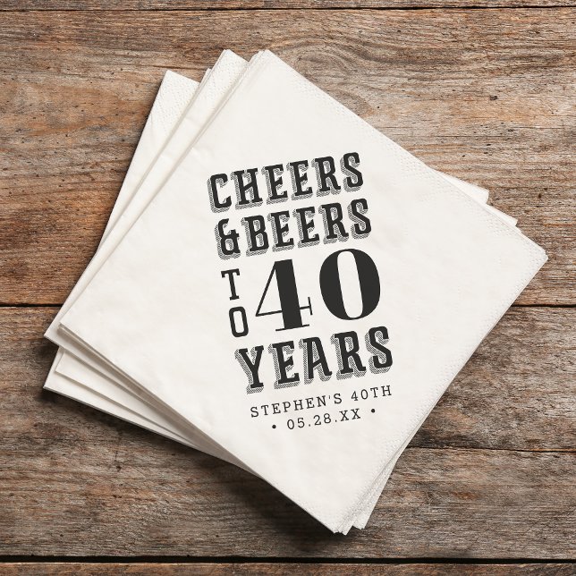 Custom Cheers & Beers Milestone Birthday Napkins (Creator Uploaded)