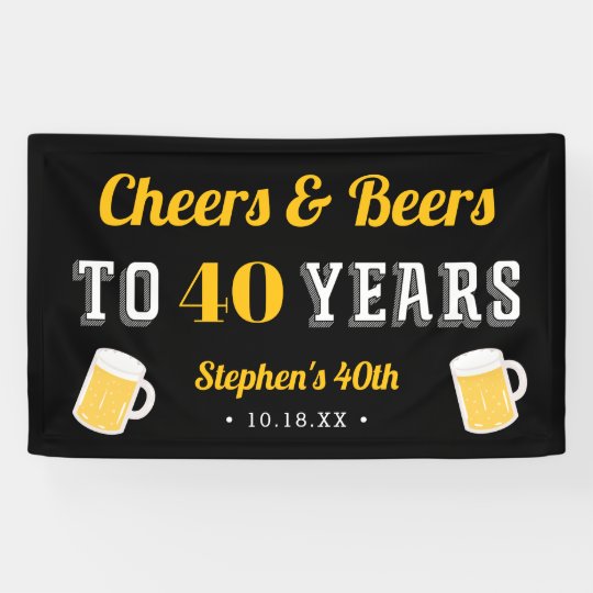 Custom Cheers Beers Milestone Birthday Party Banner Zazzle Com