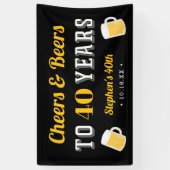 Custom Cheers & Beers Milestone Birthday Party Banner (Vertical)