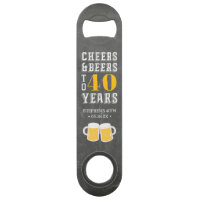 Custom Cheers & Beers Milestone Birthday Party Bar Key