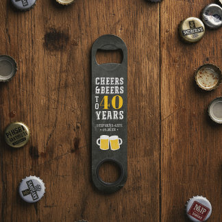 Custom Cheers & Beers Milestone Birthday Party Bar Key