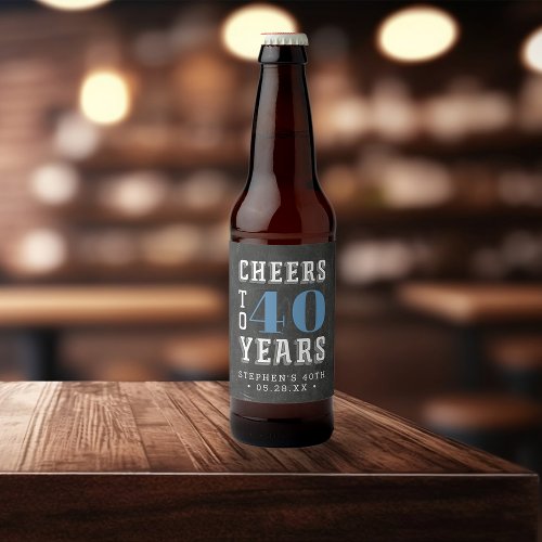 Custom Cheers Milestone Birthday Beer Bottle Label