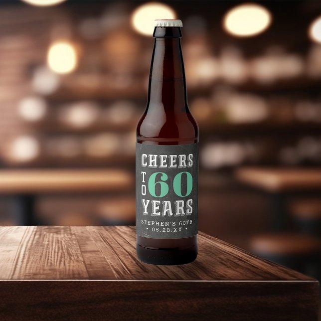 Custom Cheers Milestone Birthday Beer Bottle Label (Creator Uploaded)
