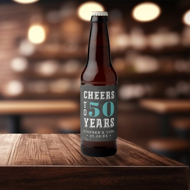 Custom Cheers Milestone Birthday Beer Bottle Label (Creator Uploaded)