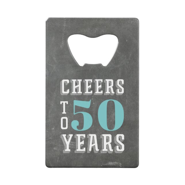 Custom Cheers Milestone Birthday Party Favor Credit Card Bottle Opener (Front)