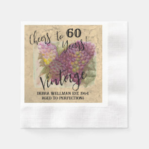 Custom Cheers to 60 Years  Napkins
