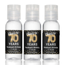 Custom Cheers to 70 Years Birthday Hand Sanitizer