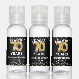 Custom Cheers to 70 Years Birthday Hand Sanitizer