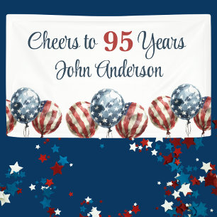 Custom Cheers to 95 Years Birthday Party Banner