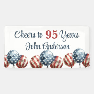 Custom Cheers to 95 Years Birthday Party Banner