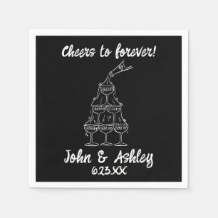 Custom Cheers to Forever Personalized Wedding Napkins