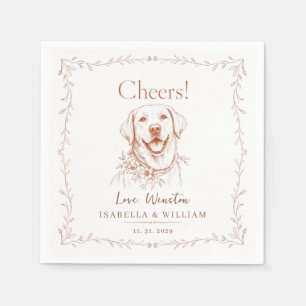 Custom Cheers Wedding Dog Pet Printable Floral Napkins