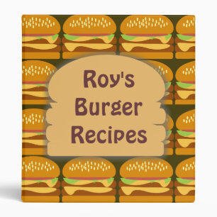 Custom Cheeseburger Cartoon Pattern Fun Art Binder